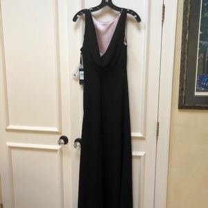 New Gown, Black Satin with Pink